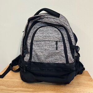 VICTORIA'S SECRET PINK MARL GRAY Black‎ BACKPACK GYM SCHOOL BAG FULL SIZE